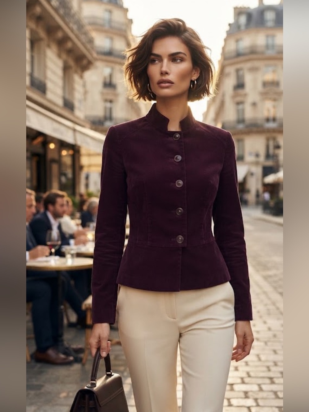 NWOT Talbots wine cotton blazer